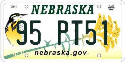 NE license plate 95PT51