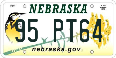 NE license plate 95PT64