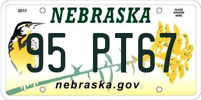 NE license plate 95PT67