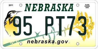 NE license plate 95PT73