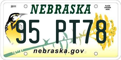 NE license plate 95PT78