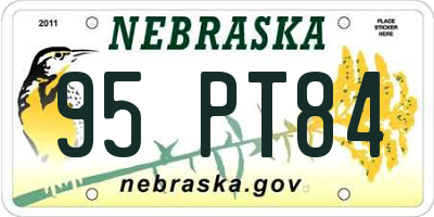 NE license plate 95PT84