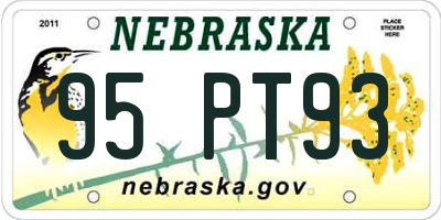 NE license plate 95PT93
