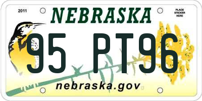 NE license plate 95PT96