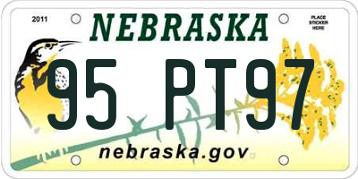 NE license plate 95PT97