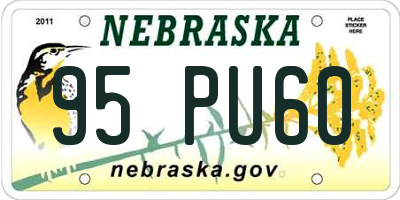 NE license plate 95PU60