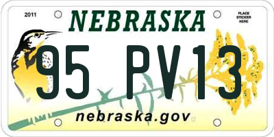 NE license plate 95PV13
