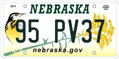NE license plate 95PV37