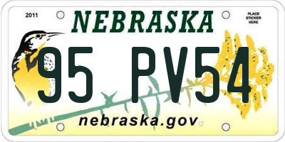 NE license plate 95PV54