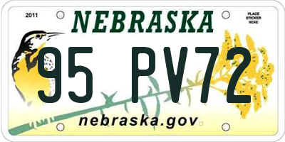 NE license plate 95PV72