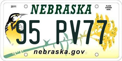 NE license plate 95PV77