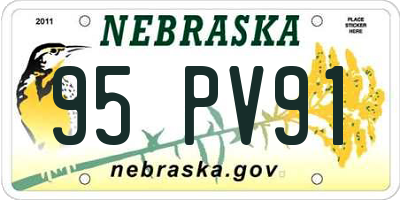 NE license plate 95PV91