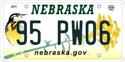 NE license plate 95PW06