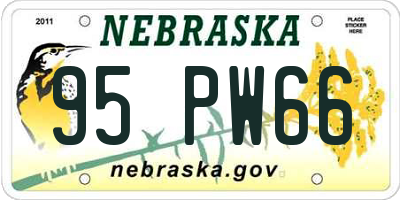 NE license plate 95PW66