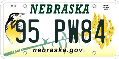 NE license plate 95PW84