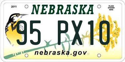 NE license plate 95PX10