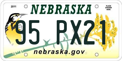 NE license plate 95PX21