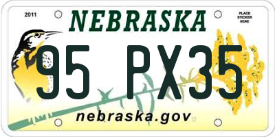 NE license plate 95PX35