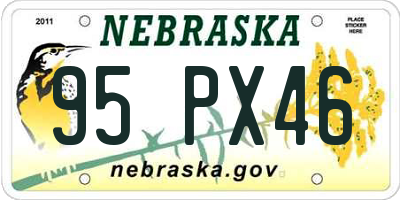 NE license plate 95PX46