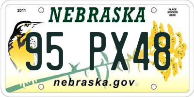 NE license plate 95PX48