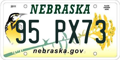 NE license plate 95PX73