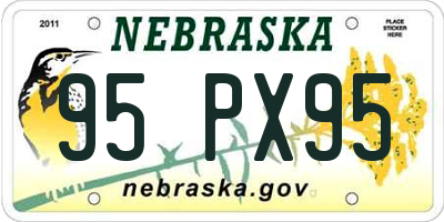 NE license plate 95PX95