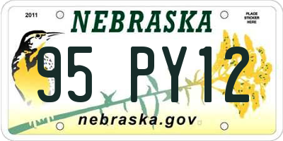NE license plate 95PY12