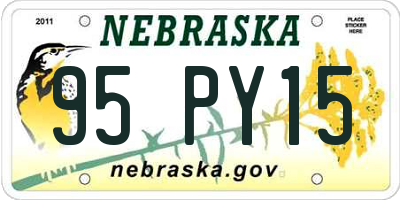 NE license plate 95PY15