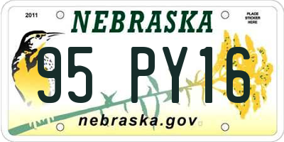 NE license plate 95PY16