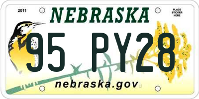 NE license plate 95PY28