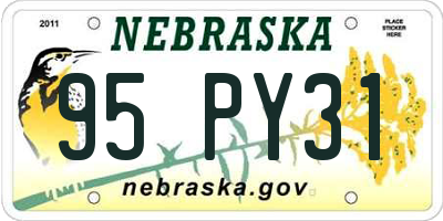 NE license plate 95PY31