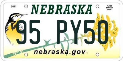NE license plate 95PY50