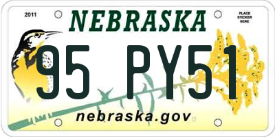 NE license plate 95PY51