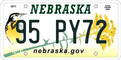NE license plate 95PY72