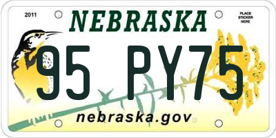 NE license plate 95PY75