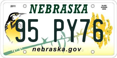 NE license plate 95PY76