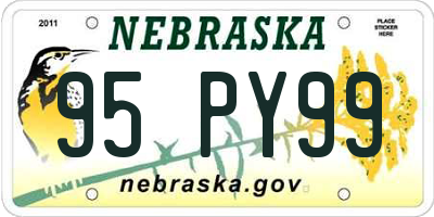 NE license plate 95PY99