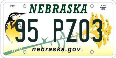 NE license plate 95PZ03