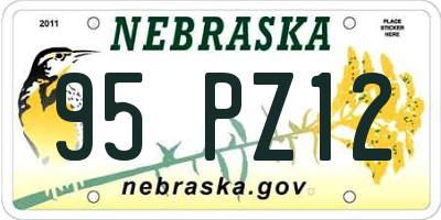 NE license plate 95PZ12