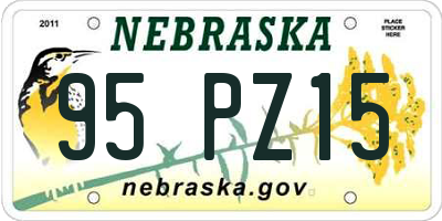 NE license plate 95PZ15