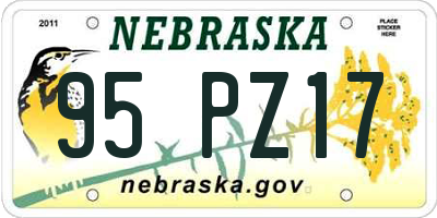 NE license plate 95PZ17