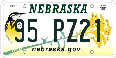 NE license plate 95PZ21