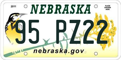 NE license plate 95PZ22