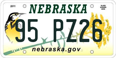 NE license plate 95PZ26