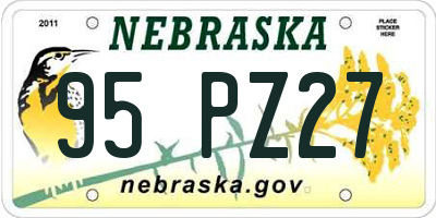 NE license plate 95PZ27