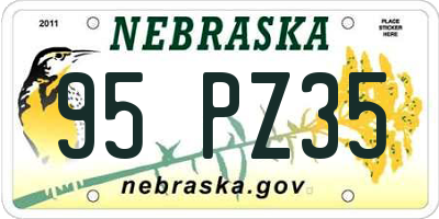 NE license plate 95PZ35