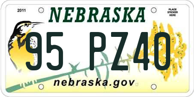 NE license plate 95PZ40