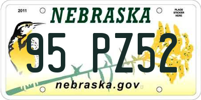 NE license plate 95PZ52