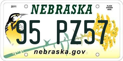 NE license plate 95PZ57