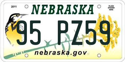 NE license plate 95PZ59